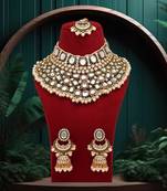 Green color kundan necklace set