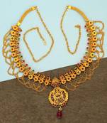 Maroon & green color glass stone kamarband