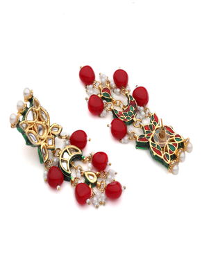 Runjhun semi precious stones designer jhumka for women 4