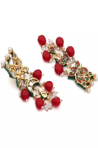 Runjhun semi precious stones designer jhumka for women