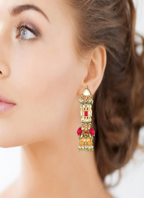 Runjhun semi precious stones designer jhumka 2