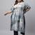 Xl love by janasya women's plus size off white cotton tie-dye kaftan kurta