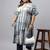 Xl love by janasya women's plus size off white cotton tie-dye kaftan kurta