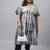 Xl love by janasya women's plus size off white cotton tie-dye kaftan kurta