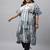 Xl love by janasya women's plus size off white cotton tie-dye kaftan kurta
