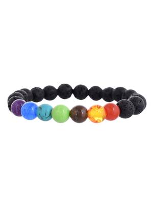 Multicoloured beads & stone elasticated bracelet 3