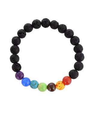 Multicoloured beads & stone elasticated bracelet 4