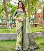 PISTA GREEN BEAUTIFUL KANJIVARAM  PRETTY SAREE