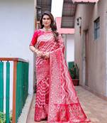 RED GORGEOUS SOFT  LEHRIYA  SILK SAREE