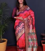 PINK TRENDY PRETTY PAITHANI SILK SAREE