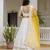 White Georgette Embroidered Semi-stitched Lehenga Choli With Dupatta for Women
