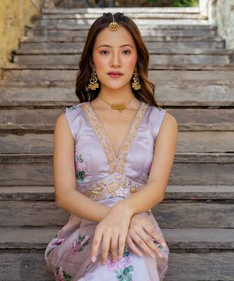 Mocha brown pleated jumpsuit 2