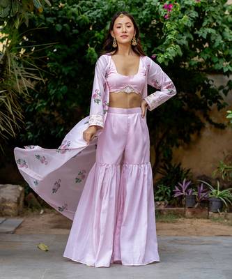 Sweet pink polka dot cape set 1