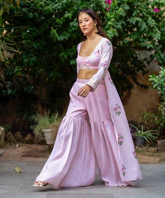 Sweet pink polka dot cape set 2