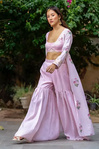Sweet pink polka dot cape set