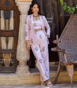 Sweet pink striped pantsuit set
