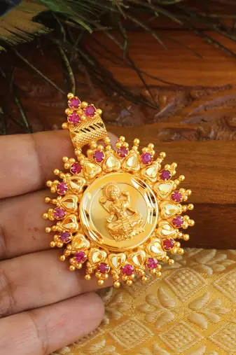 Gold plated palakka lakshmi pendent