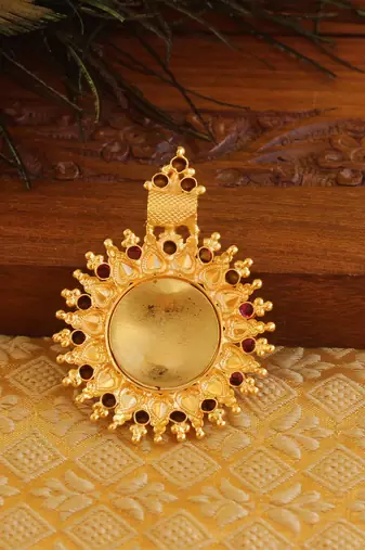 Gold plated palakka lakshmi pendent