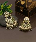 Mehandi green color meenakari earrings