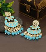 Firozi color meenakari earrings