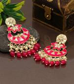 Rani color meenakari earrings