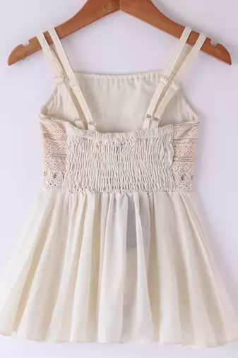 Twisha Girls Embroidered Designer Top With Gold Printed Ghagra - Off White & Pink