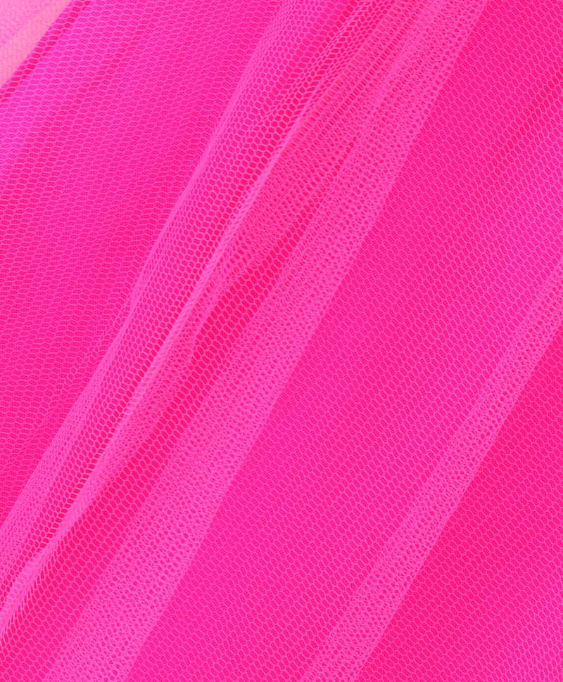 Twisha Girls Cold Shoulder Top & Net Ghagra - Green & Pink