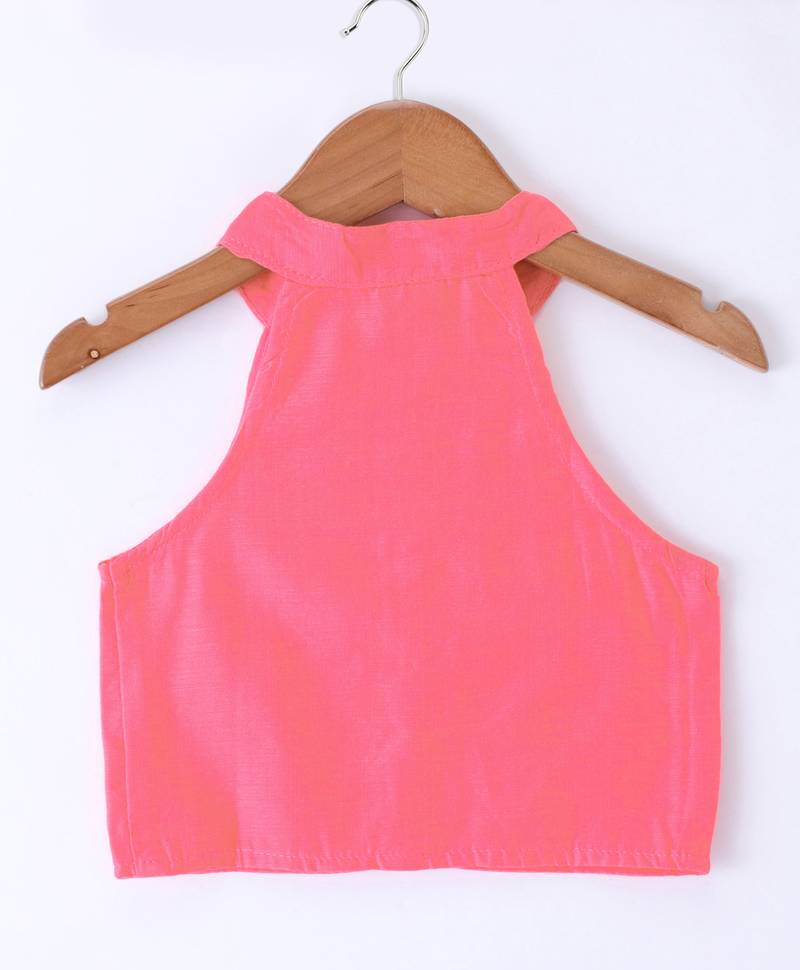 Twisha Girls Incut Style Top & Printed Dhoti - Pink & Yellow