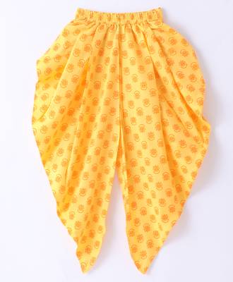 Twisha Girls Incut Style Top & Printed Dhoti - Pink & Yellow 5