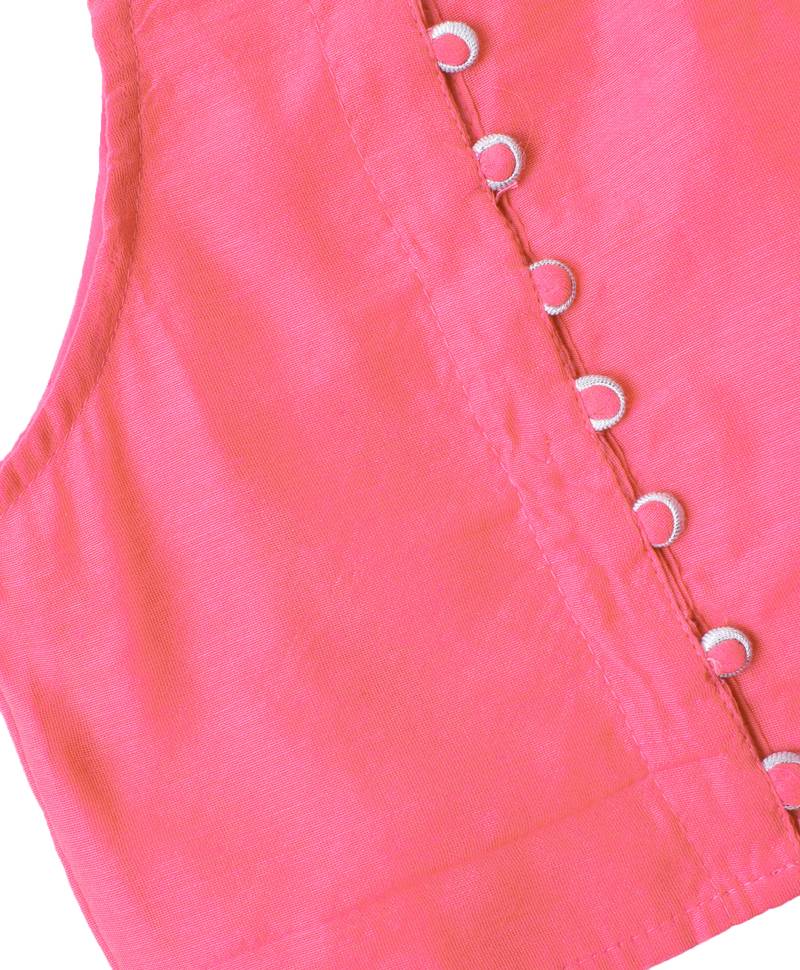 Twisha Girls Incut Style Top & Printed Dhoti - Pink & Yellow