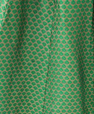 Twisha Girls Cold Shoulder Printed Top & Brocade Ghagra - Red & Green 7