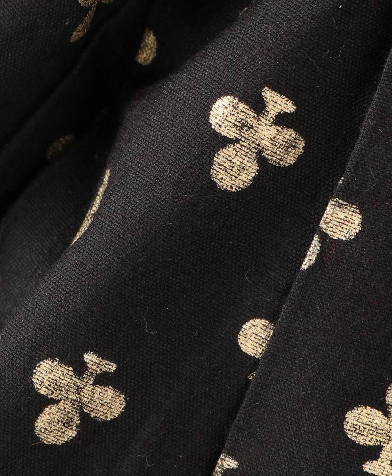 Twisha Girls Cold Shoulder Brocade Top & Foil Printed Dhoti - Pink & Black