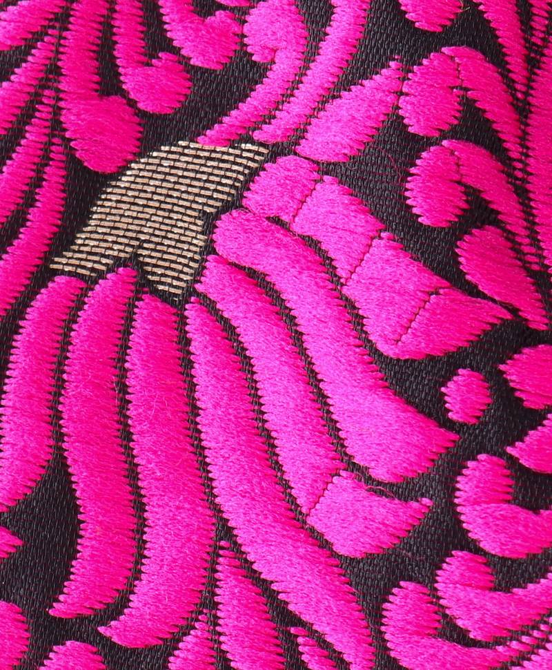 Twisha Girls Cold Shoulder Brocade Top & Foil Printed Dhoti - Pink & Black