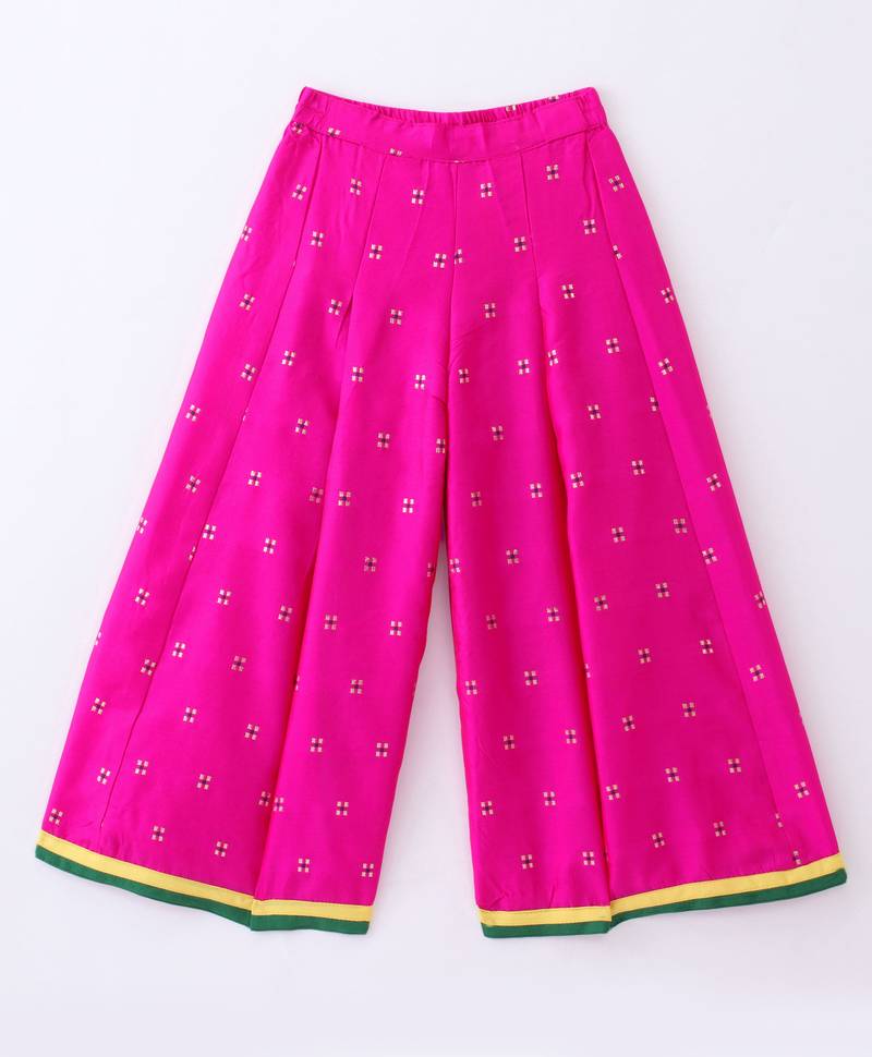 Twisha Girls Embroidered Designer Top & Self Designed Palazzo - Off White & Pink