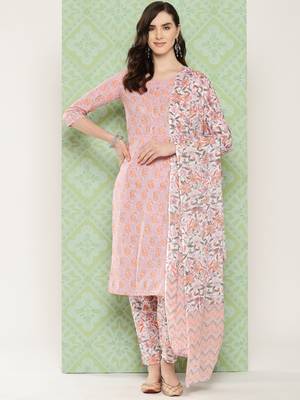  mauve paisley print kurta with trouser & dupatta 1