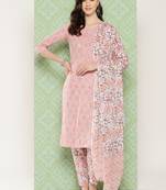  mauve paisley print kurta with trouser & dupatta