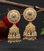 Beige color meenakari earrings