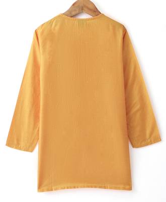 Twisha Boys Solid Kurta & Pyjama With Jacket - Gold 4