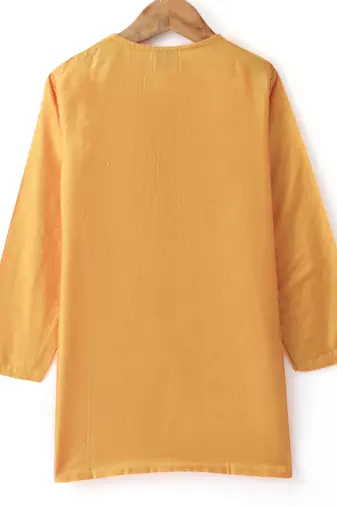 Twisha Boys Solid Kurta & Pyjama With Jacket - Gold