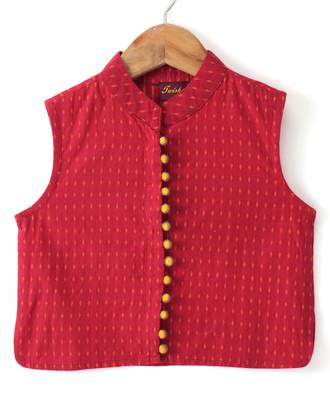 Twisha Boys Solid Kurta & Pyjama With Jacket - Gold 5