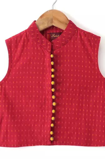 Twisha Boys Solid Kurta & Pyjama With Jacket - Gold