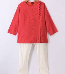 Twisha Boys Solid Kurta & Pyjama - Red