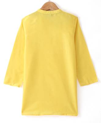 Twisha Boys Solid Kurta & Pyjama With Jacket - Yellow & Red 3