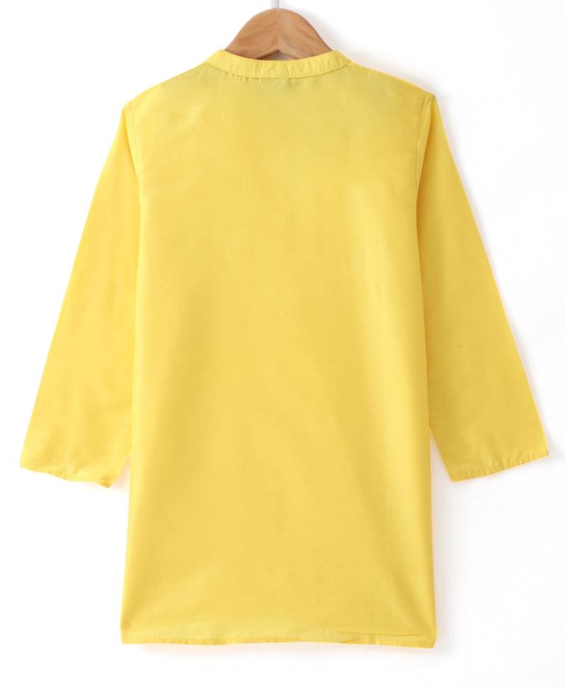 Twisha Boys Solid Kurta & Pyjama With Jacket - Yellow & Red