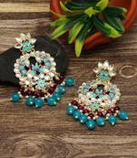 Turquoise color meenakari earrings