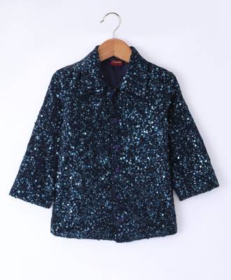 Twisha Boys Long Sleeves Sequin Shirt - Navy Blue 1
