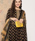  floral printed regular pure cotton kurta with trousers & with dupatta