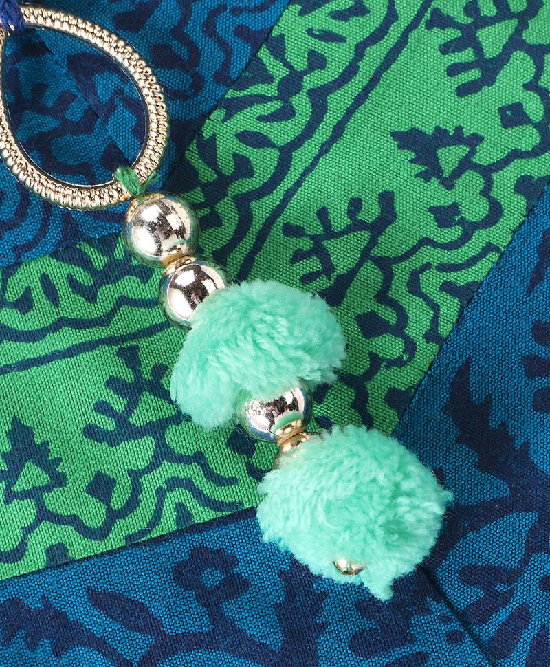 Twisha Girls Printed Top & Ghagra - Blue & Off White