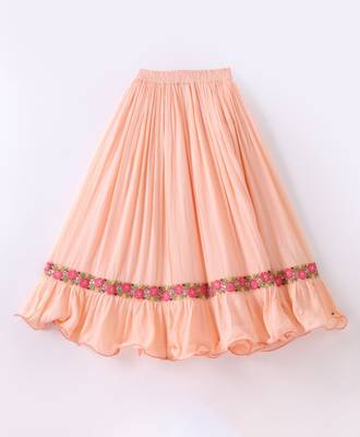 Twisha Girls Halter Neck Top & Ghagra - Coral & Peach 5