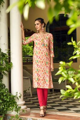 multicolor women floral printed straight kurta 1